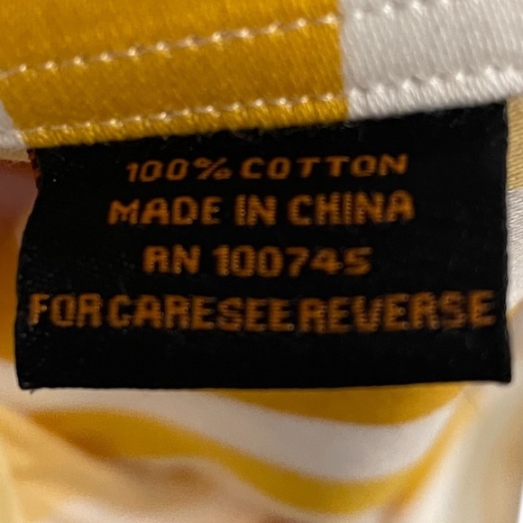 NEW STEVEN LAND FRENCH MEN'S YELLOW MULTI STRIPED LONG SLEEVE DRESS SHIRT, SZ 17 - Picture 8 of 11